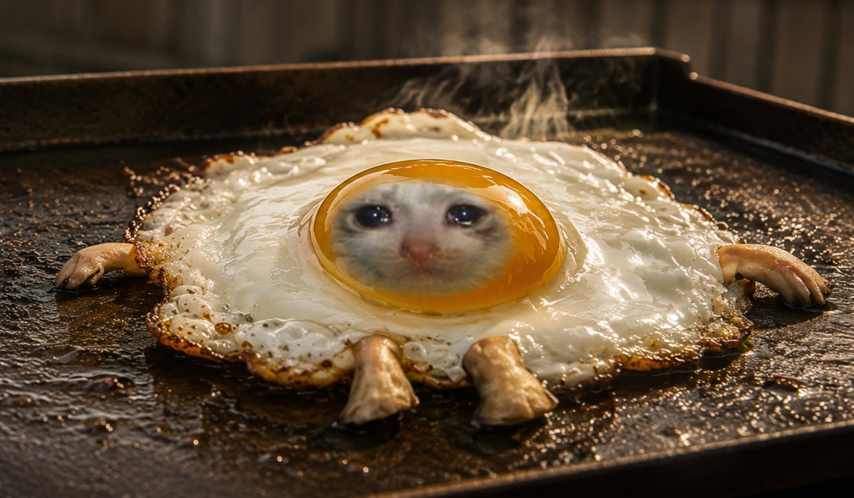 Cagg on the griddle
